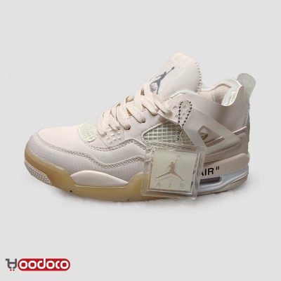 نایکی ایر جردن ۴ آف وایت کرمی (سایل) Nike air Jordan 4 off-white cream (sail)