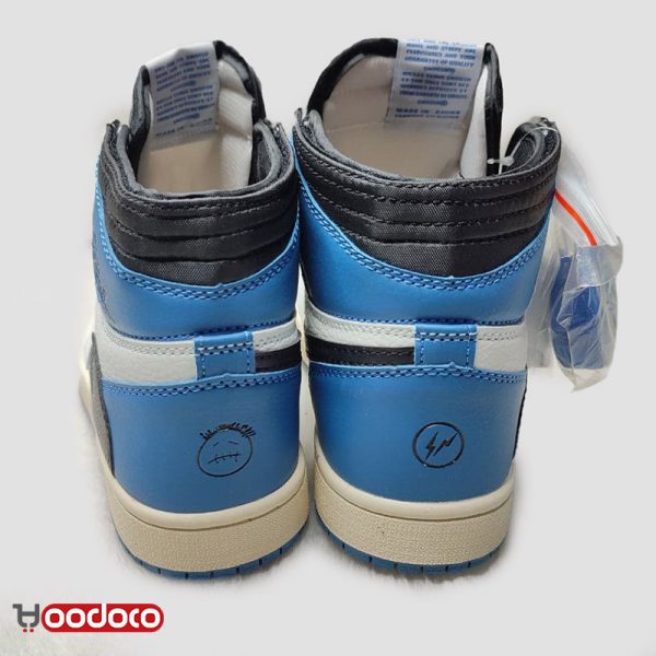 کتانی ایر جردن ۱ تراویس اسکات آبی Nike air jordan 1 high travis Scott fragment blue