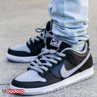 کتانی نایک اس بی دانک بدون ساق شادو مشکی طوسی Nike sb dunk low shadow black and grey