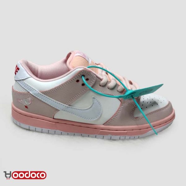 کتانی نایک اس بی دانک بدون ساق پیجون صورتی سفید Nike sb dunk low pigeon pink and white