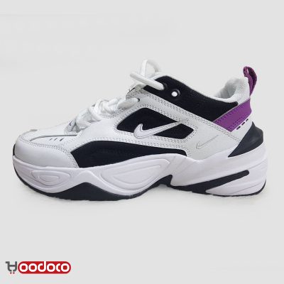 کتانی نایک ام۲کا تکنو سفید مشکی بنفش Nike m2k tekno black white purple