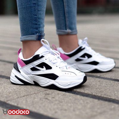 کتانی نایک ام۲کا تکنو سفید مشکی بنفش Nike m2k tekno black white purple