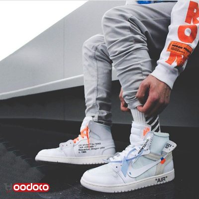 کتانی نایک ایر جردن ۱ آف وایت تمام سفید Nike air Jordan 1 high off-white white