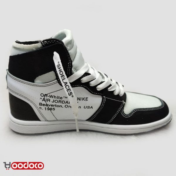 کتانی نایک ایر جردن ۱ آف وایت مشکی سفید Nike air Jordan 1 high off-white black and white