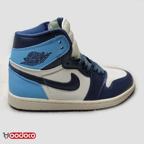 کتانی نایک ایر جردن ۱ ابسیدان آبی سورمه ای Nike air jordan 1 high obsidian blue and navy