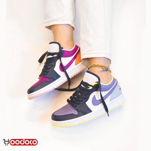 کتانی نایک ایر جردن ۱ بدون ساق بنفش ارغوانی Nike air jordan 1 low purple magenta