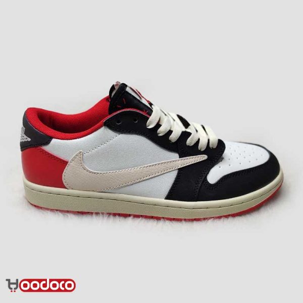 کتانی نایک ایر جردن ۱ بدون ساق تراویس اسکات قرمز Nike air jordan 1 low white and red