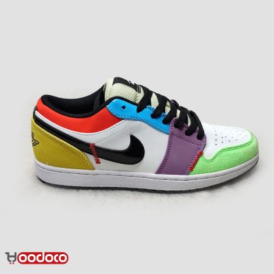 کتانی نایک ایر جردن ۱ بدون ساق مولتی کالر Nike air Jordan 1 low multicolor