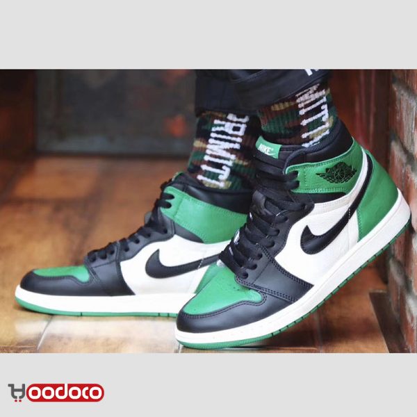 کتانی نایک ایر جردن ۱ سفید سبز Nike air jordan 1 high white and green