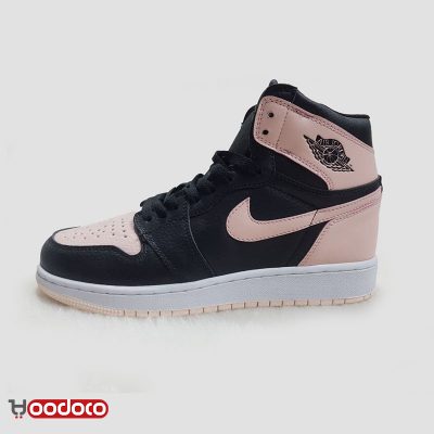 کتانی نایک ایر جردن ۱ صورتی مشکی Nike air jordan 1 high pink and black