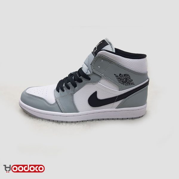 کتانی نایک ایر جردن ۱ طوسی سفید Nike air jordan 1 mid smok grey