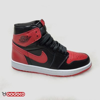 کتانی نایک ایر جردن ۱ مشکی زرشکی Nike air Jordan 1 high black and crimson