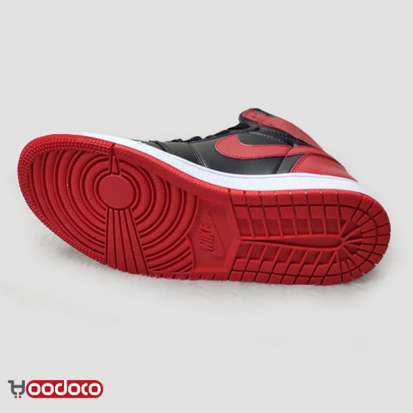 کتانی نایک ایر جردن ۱ مشکی زرشکی Nike air Jordan 1 high black and crimson