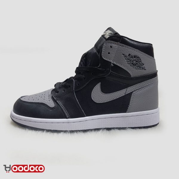 کتانی نایک ایر جردن ۱ مشکی طوسی Nike air jordan 1 high black and grey