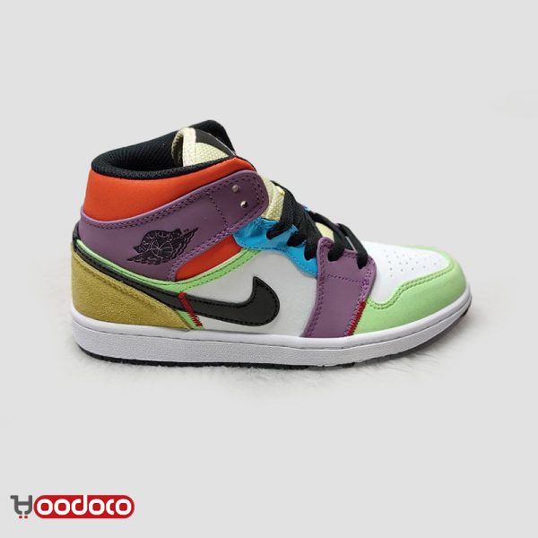 کتانی نایک ایر جردن ۱ مولتی کالر Nike air Jordan 1 mid multi colour