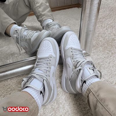 کتانی نایک ایر جردن ۱ کامو طوسی Nike air jordan 1 mid camo grey