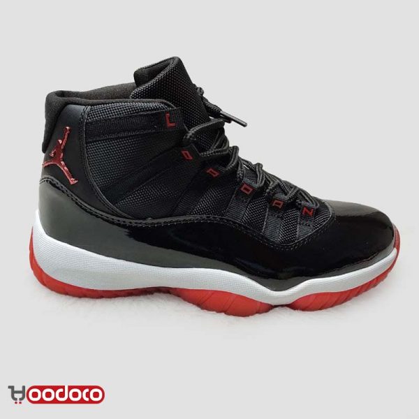 کتانی نایک ایر جردن ۱۱ مشکی قرمز Nike air Jordan 11 high black and red