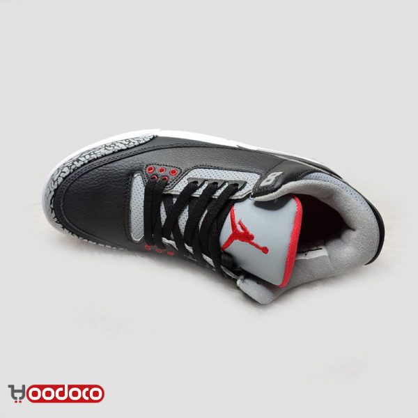 کتانی نایک ایر جردن ۳ رترو مشکی طوسی Nike air Jordan 3 retro black and grey