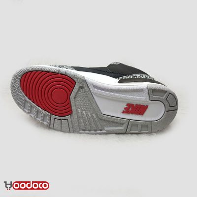 کتانی نایک ایر جردن ۳ رترو مشکی طوسی Nike air Jordan 3 retro black and grey
