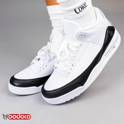 کتانی نایک ایر جردن ۳ فراگمنت سفید مشکی Nike air Jordan 3 fragmentdesign white and black