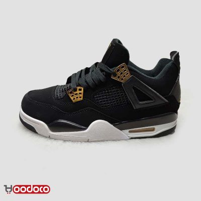 کتانی نایک ایر جردن ۴ رترو مشکی طلایی Nike air Jordan 4 retro black and gold