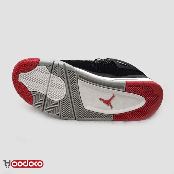 کتانی نایک ایر جردن ۴ رترو مشکی طوسی Nike air Jordan 4 retro black and grey