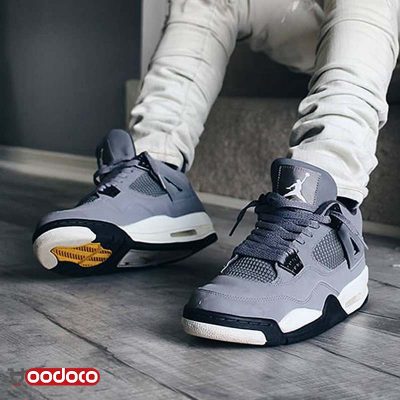 کتانی نایک ایر جردن ۴ طوسی Nike air jordan 4 grey