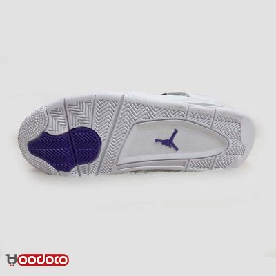 کتانی نایک ایر جردن ۴ متالیک سفید بنفش Nike air jordan 4 metallic white and purple