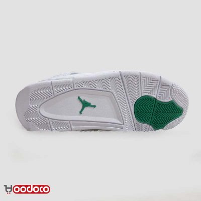 کتانی نایک ایر جردن ۴ متالیک سفید سبز Nike air jordan 4 metallic white and green