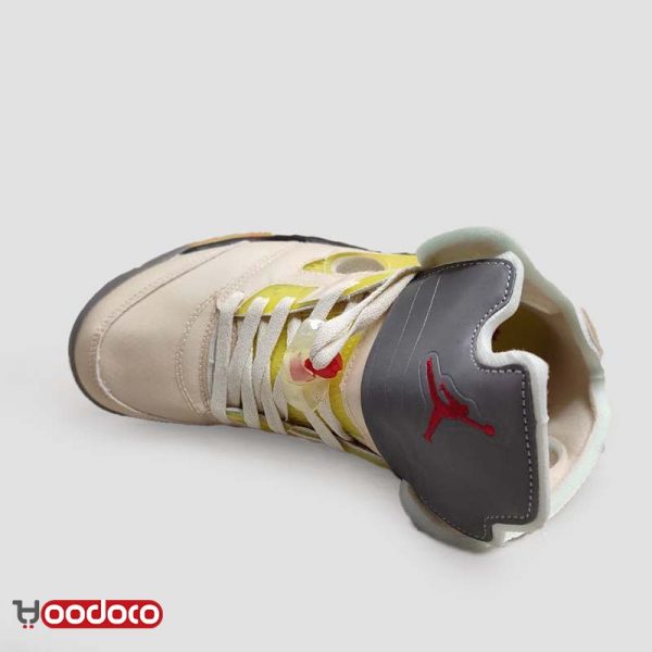 کتانی نایک ایر جردن ۵ آف وایت کرمی Nike air jordan 5 off-white cream