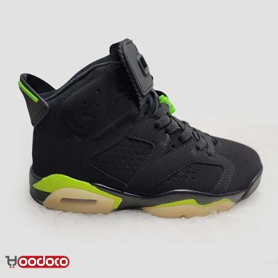 کتانی نایک ایر جردن ۶ الکتریک سبز مشکی Nike air jordan 6 electric green and black