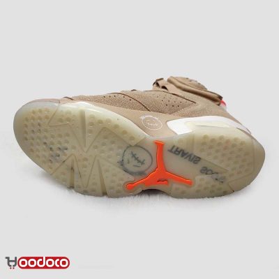 کتانی نایک ایر جردن ۶ تراویس اسکات کرمی Nike air jordan 6 travis Scott cactus Jack cream