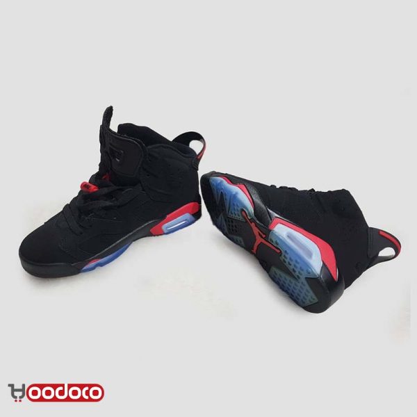 کتانی نایک ایر جردن ۶ رترو مشکی قرمز Nike air jordan 6 retro black and red