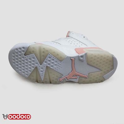 کتانی نایک ایر جردن ۶ گلد هوپس سفید صورتی Nike air jordan 6 gold hoops white and pink