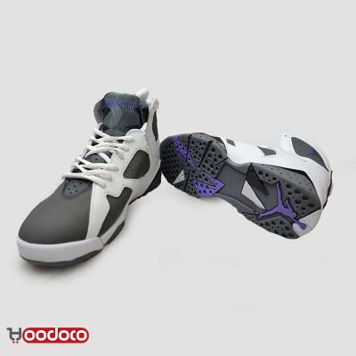 کتانی نایک ایر جردن ۷ رترو سفید طوسی تیره Nike air jordan 7 retro white and dark grey