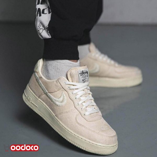 کتانی نایک ایر فورس ۱ استوسی کرمی Nike air force 1 stussy cream