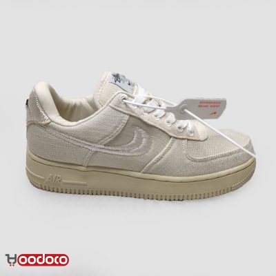 کتانی نایک ایر فورس ۱ استوسی کرمی Nike air force 1 stussy cream