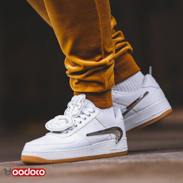 کتانی نایک ایر فورس ۱ تراویس اسکات سفید Nike air force 1 travis Scott cactus Jack white