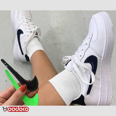 کتانی نایک ایر فورس ۱ جول سفید مشکی Nike air force 1 jewel white and black