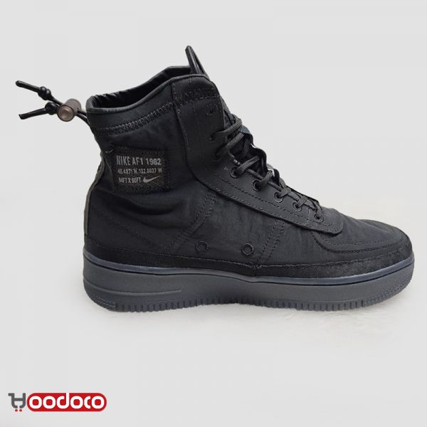 کتانی نایک ایر فورس ۱ ساقدار شل مشکی Nike air force 1 high shell black