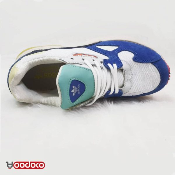 آدیداس فالکن سفید آبی زرد Adidas falcon white and blue and yellow