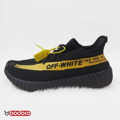 کفش ادیداس یزی بوست 350 آف وایت مشکی زرد Adidas yeezy boost 350 off white black and yellow