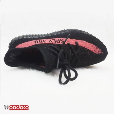 کفش ادیداس یزی بوست 350 اسپیلی مشکی خط صورتی Adidas yeezy boost 350 sply black and pink