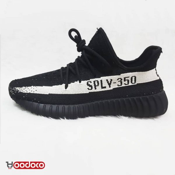 کفش آدیداس یزی بوست 350 اسپیلی مشکی خط سفید Adidas yeezy boost 350 sply black and white