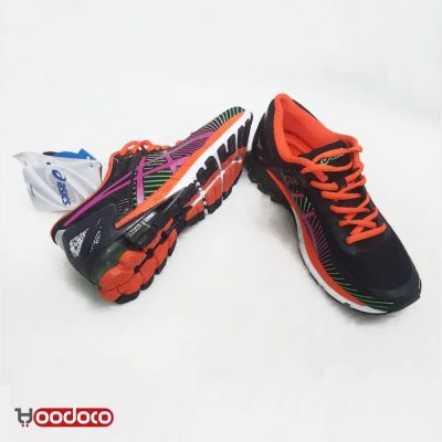 کفش اسیکس ژله ای مشکی نارنجی Asics gel black and orange