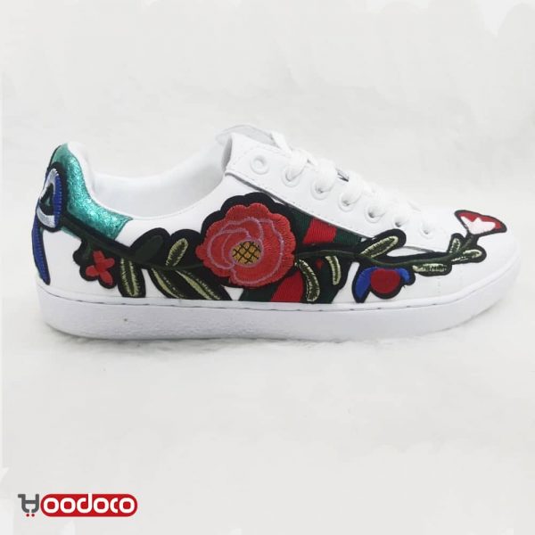 کفش گوچی گلدار سفید Gucci flowers white