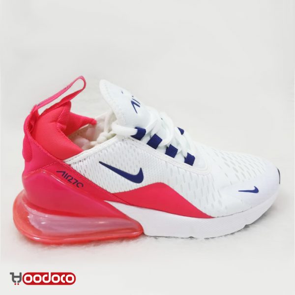 نایک ایر مکس 270 سفید صورتی Nike air max 270 all white and pink