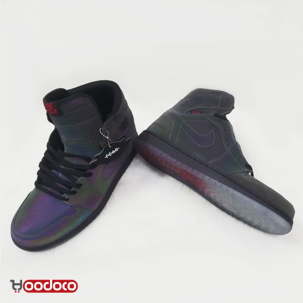 کتونی نایک جردن 1 زوم تمام شب نما Nike jordan 1 zoom all black light