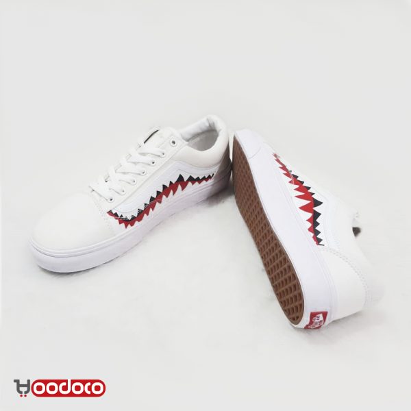 کفش ونس اولد اسکول کوسه سفید Vans Old Skool bape shark white