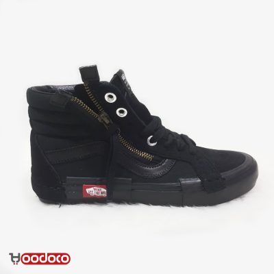 کفش ونس ساقدار زیپی شطرنجی مشکی Vans SK8-hi reissue cut and paste checker black